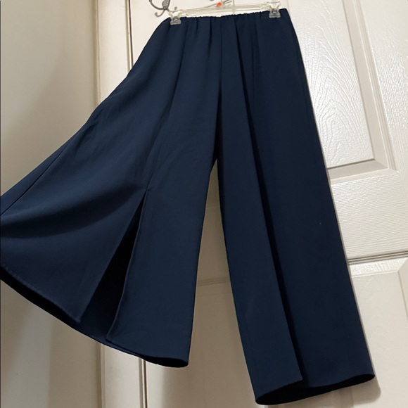 OAK + FORT Deep Blue Wide-Leg Slit Pants Size S - Picture 3 of 7